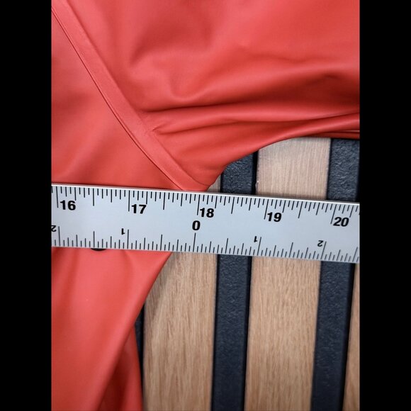 Ilse Jacobsen Hornbaek Raincoat 34 / US 4 Womens Orange Trench Button Snap Rainy - Picture 3 of 11